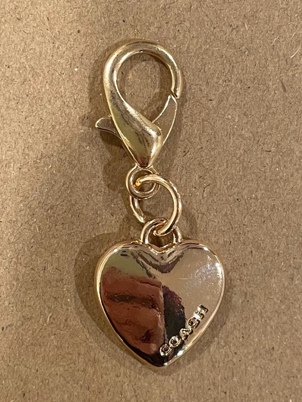 Coach Gold Heart Charm Keyring Clip